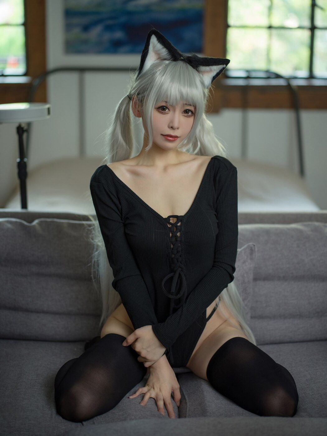 Coser@樱岛嗷一 黑猫针织衫连体衣