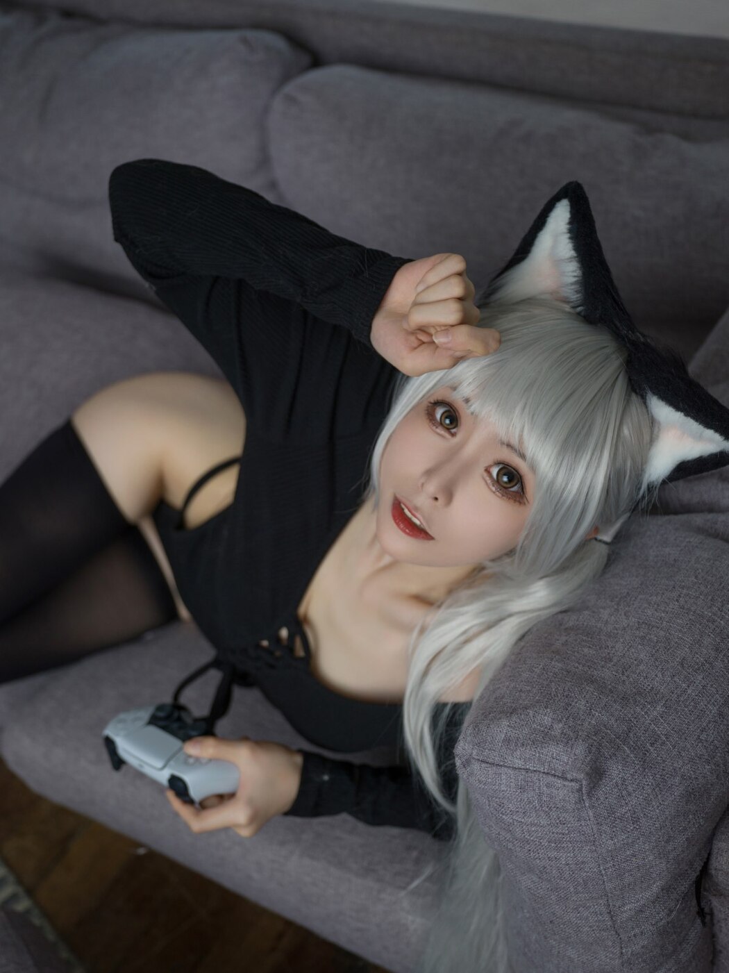 Coser@樱岛嗷一 黑猫针织衫连体衣