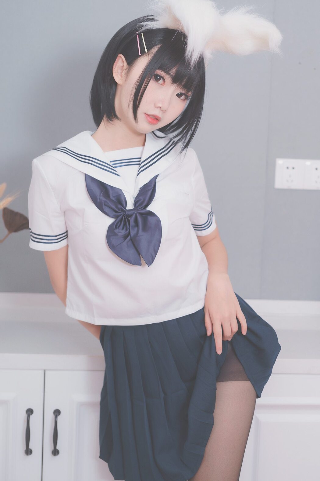 Coser@面饼仙儿 No.053 面饼兔耳jk Cover Photo