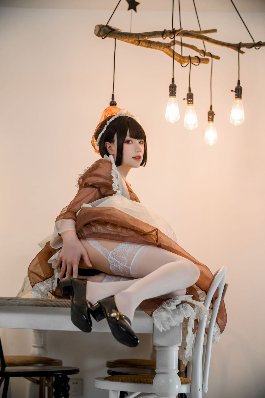 Coser cheese block wii "Brown Transparent Dress Maid"