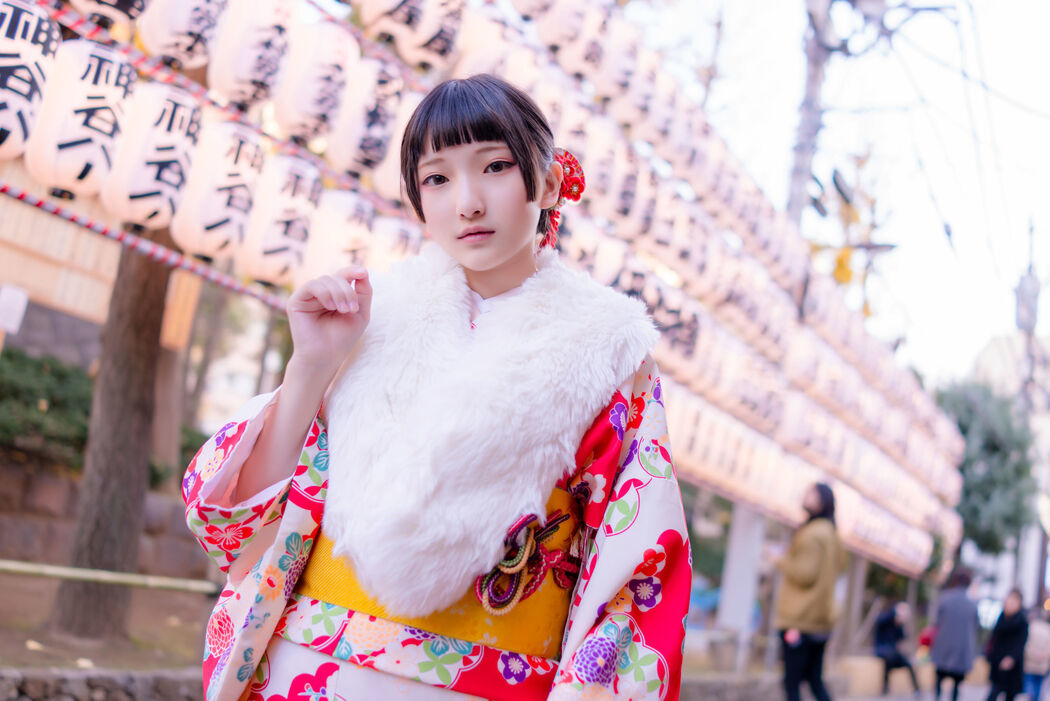 COSER Xiaoding "Kimono + Cat Girl Maid" [Fantasy Factory] Cover Photo