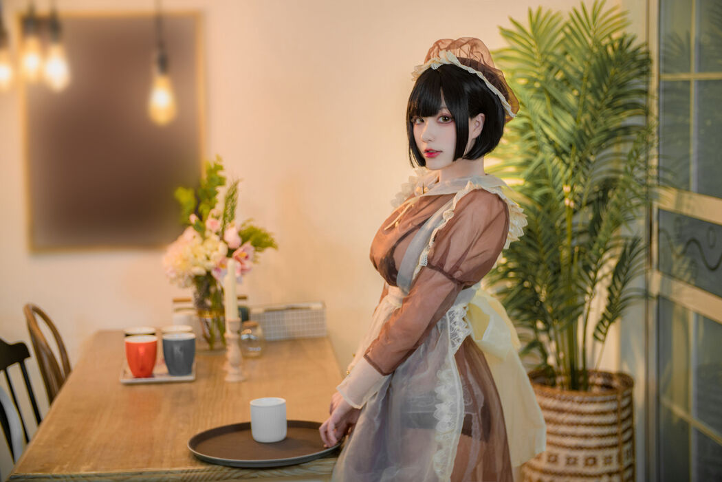 Coser cheese block wii "Brown Transparent Dress Maid"
