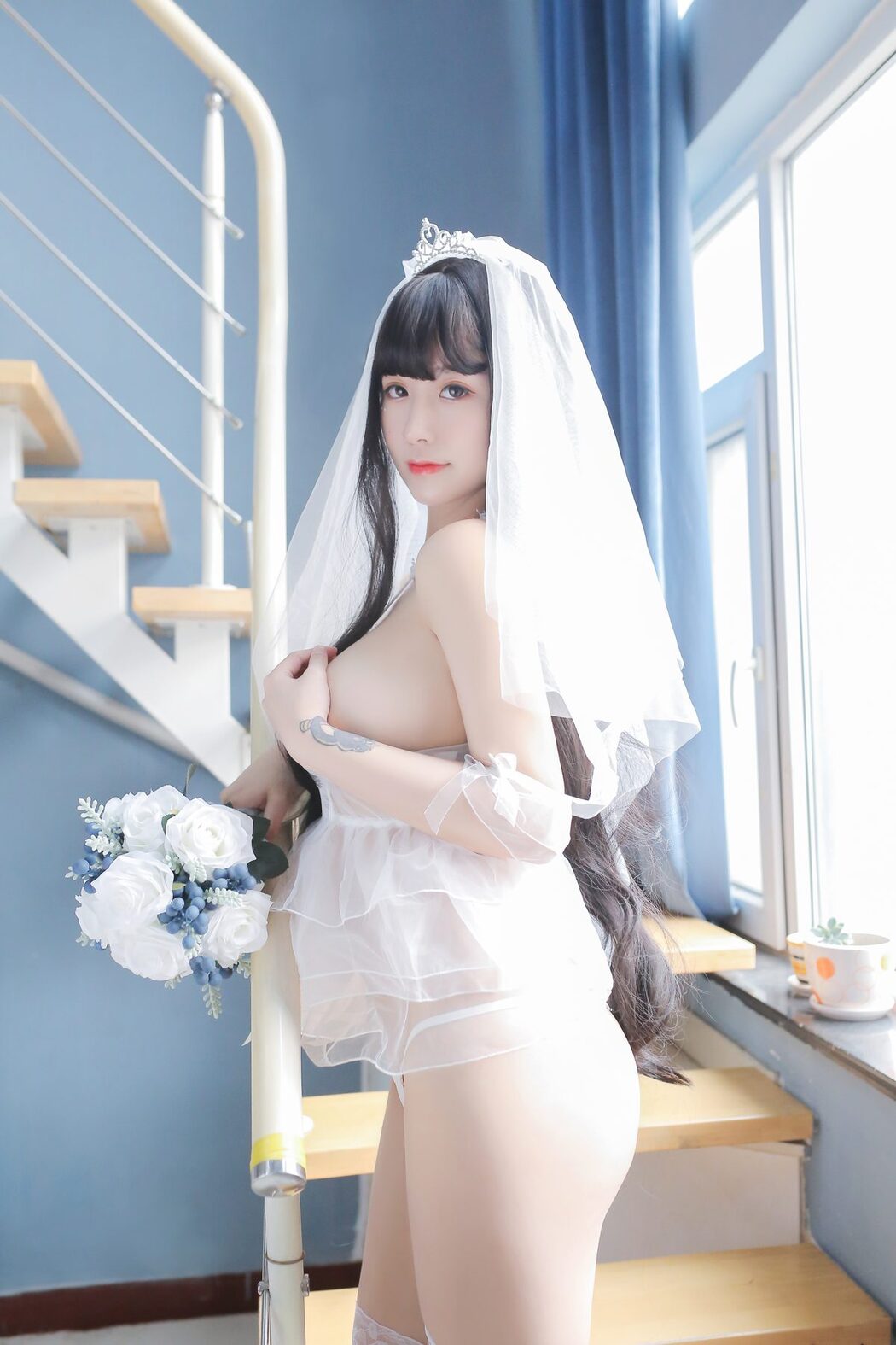 Coser@猫九酱Sakura – 长发婚纱