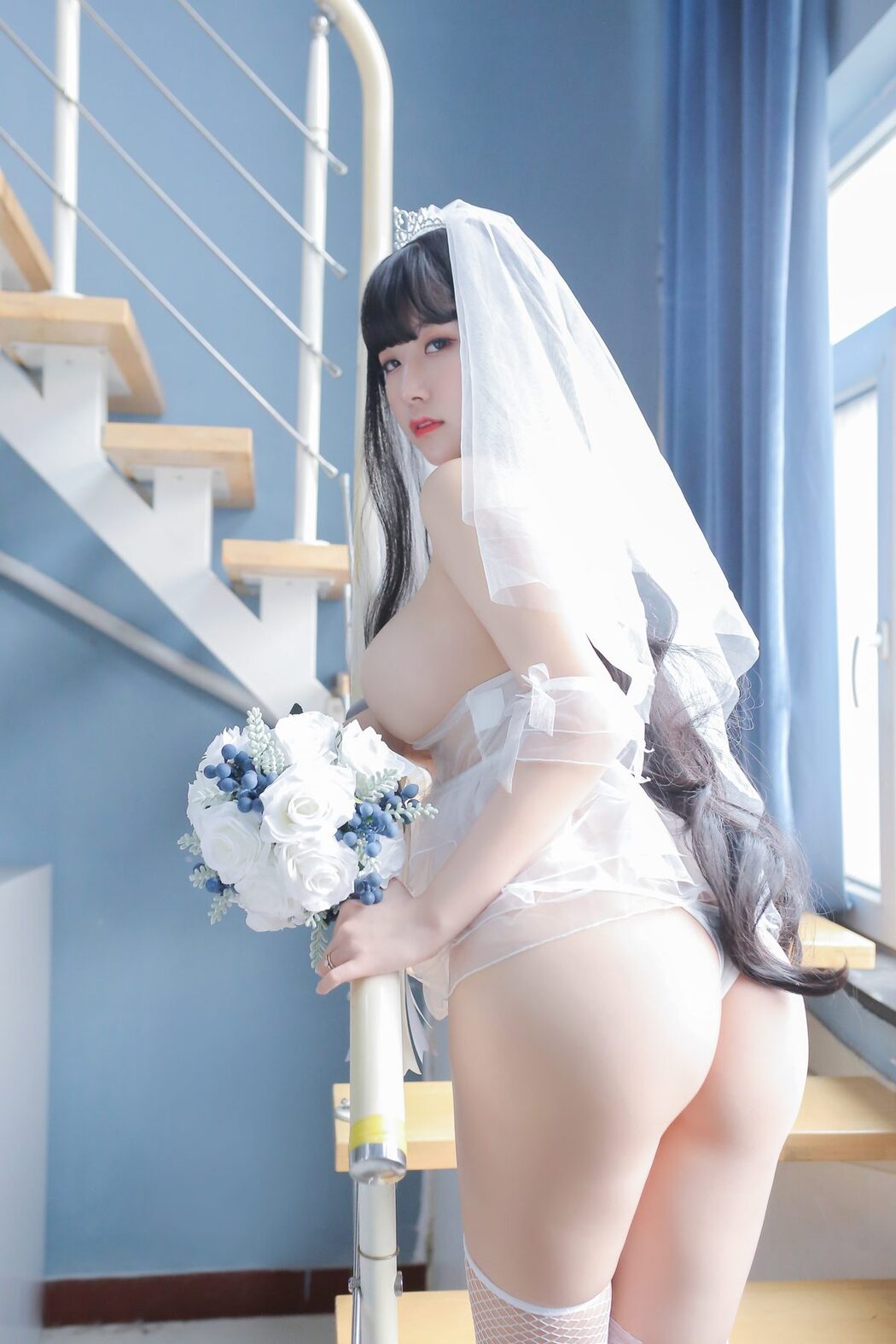 Coser@猫九酱Sakura – 长发婚纱