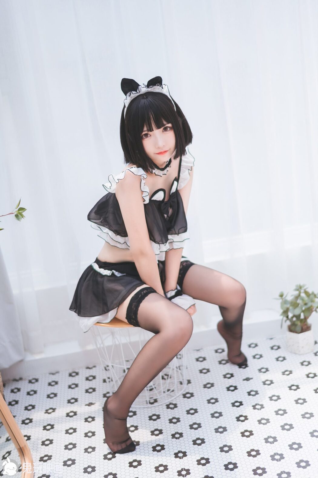 Coser@兔玩映画 Vol.055 黑丝猫耳