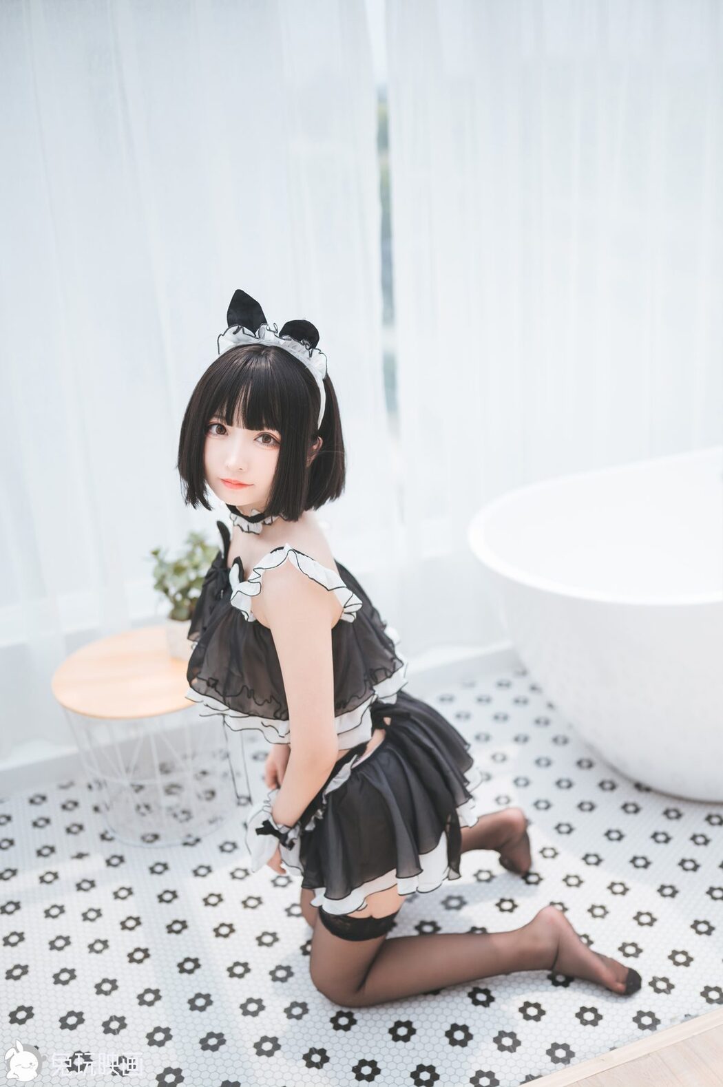 Coser@兔玩映画 Vol.055 黑丝猫耳