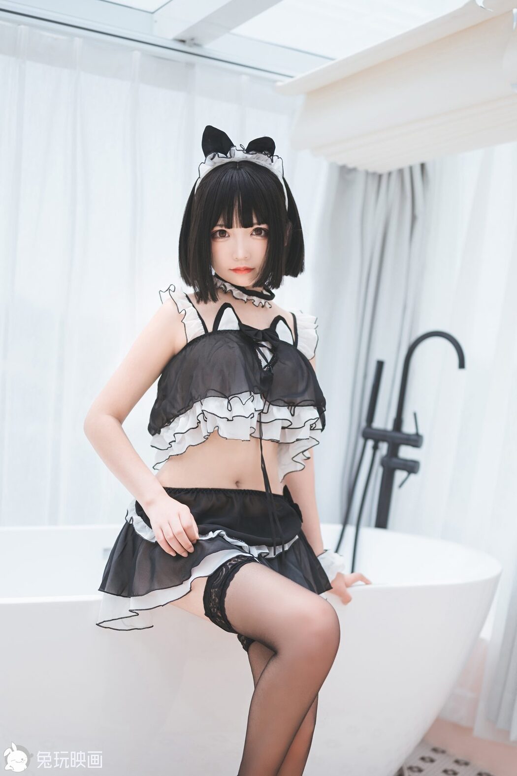 Coser@兔玩映画 Vol.055 黑丝猫耳