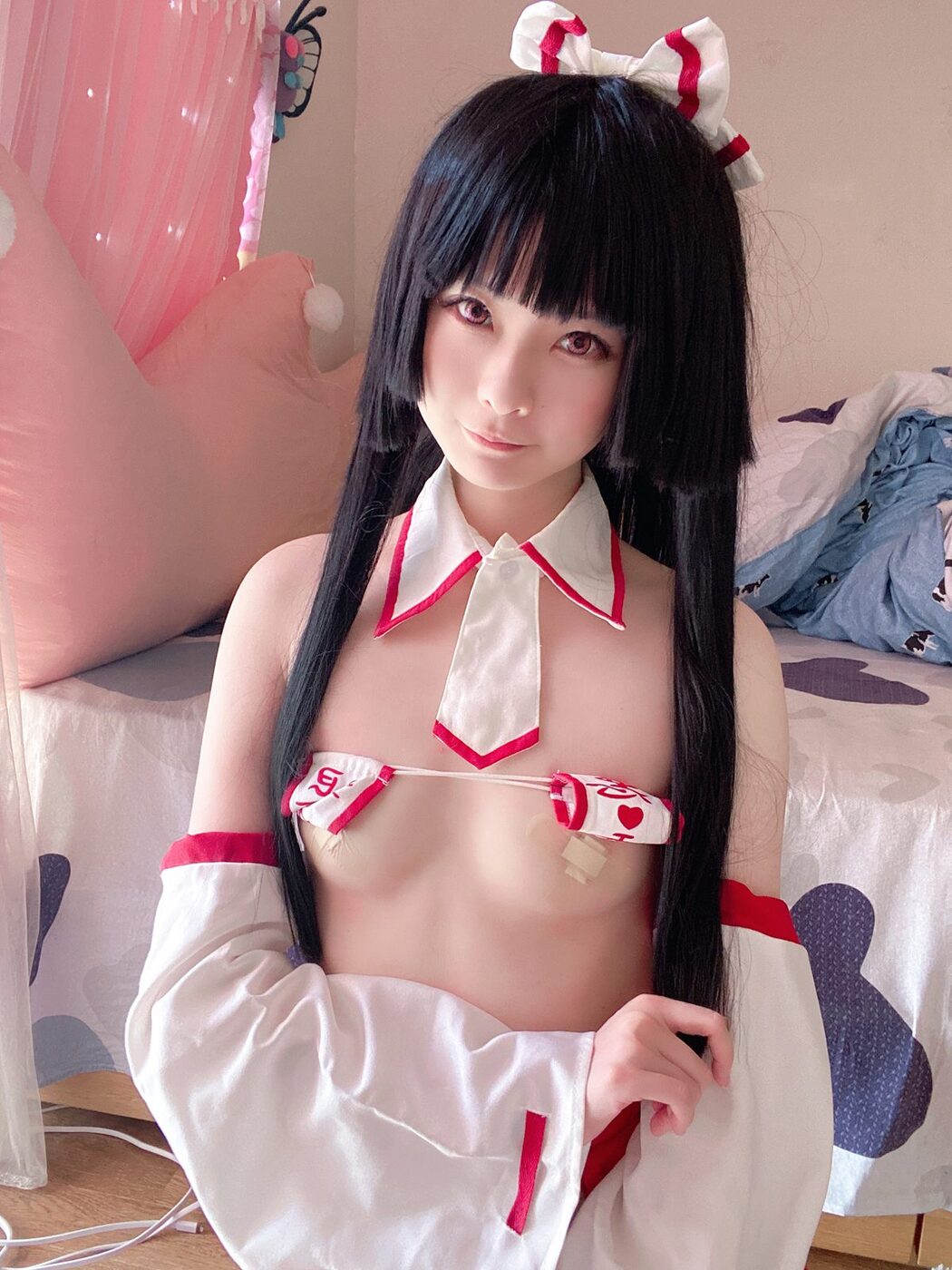 Coser@习呆呆 – 眼帯ブラ巫女緊縛