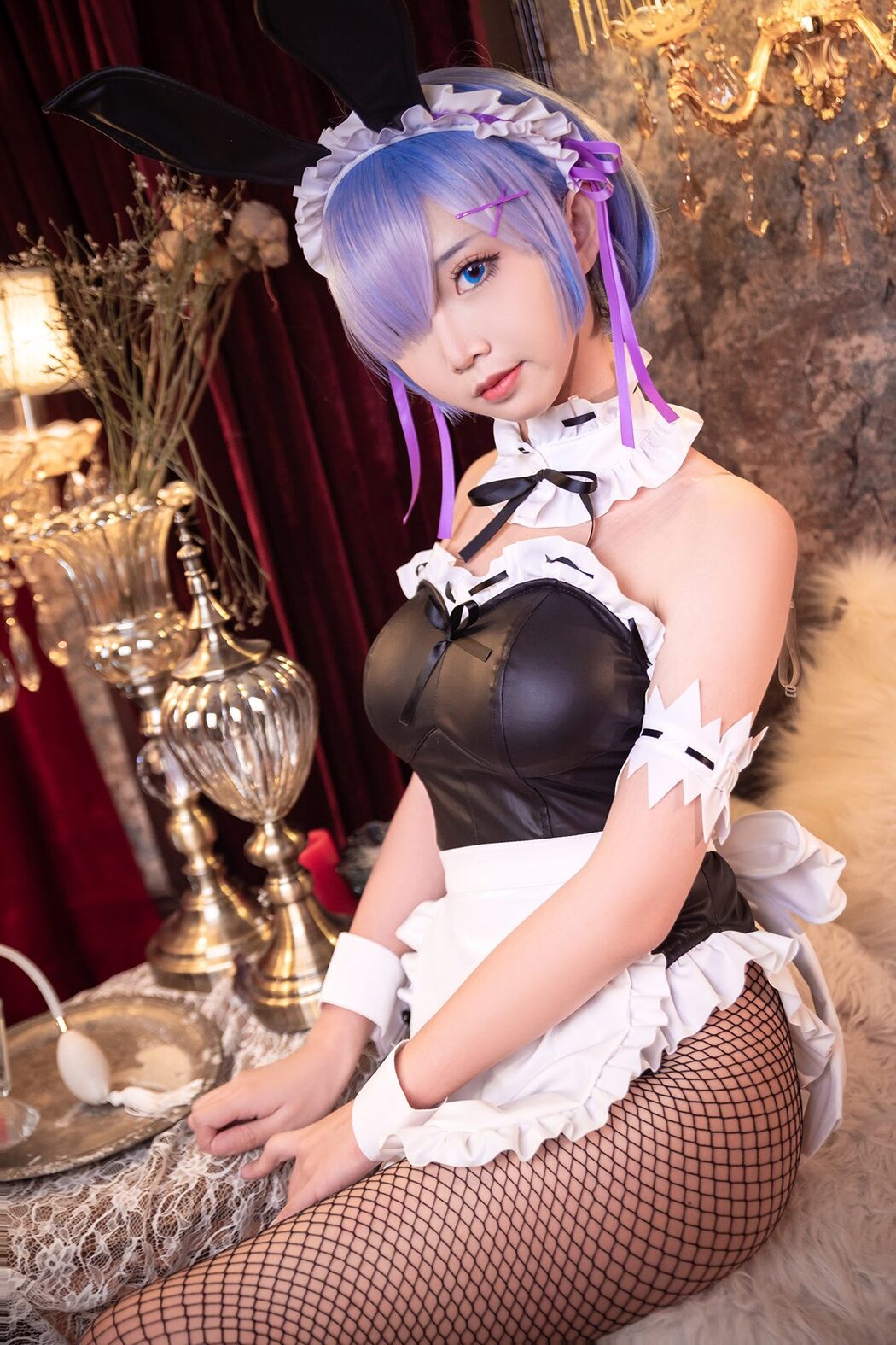 Coser@面饼仙儿 No.058 网袜蕾姆 Cover Photo