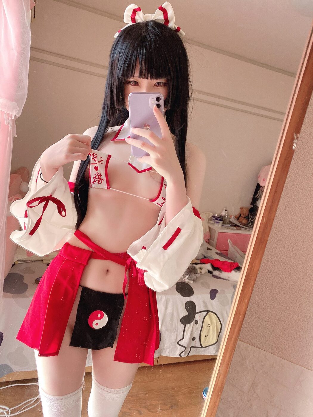 Coser@习呆呆 – 眼帯ブラ巫女緊縛