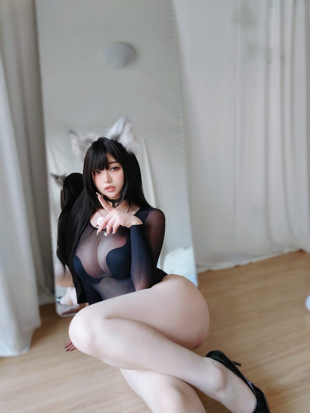 Coser@女主K – 性感的黑猫