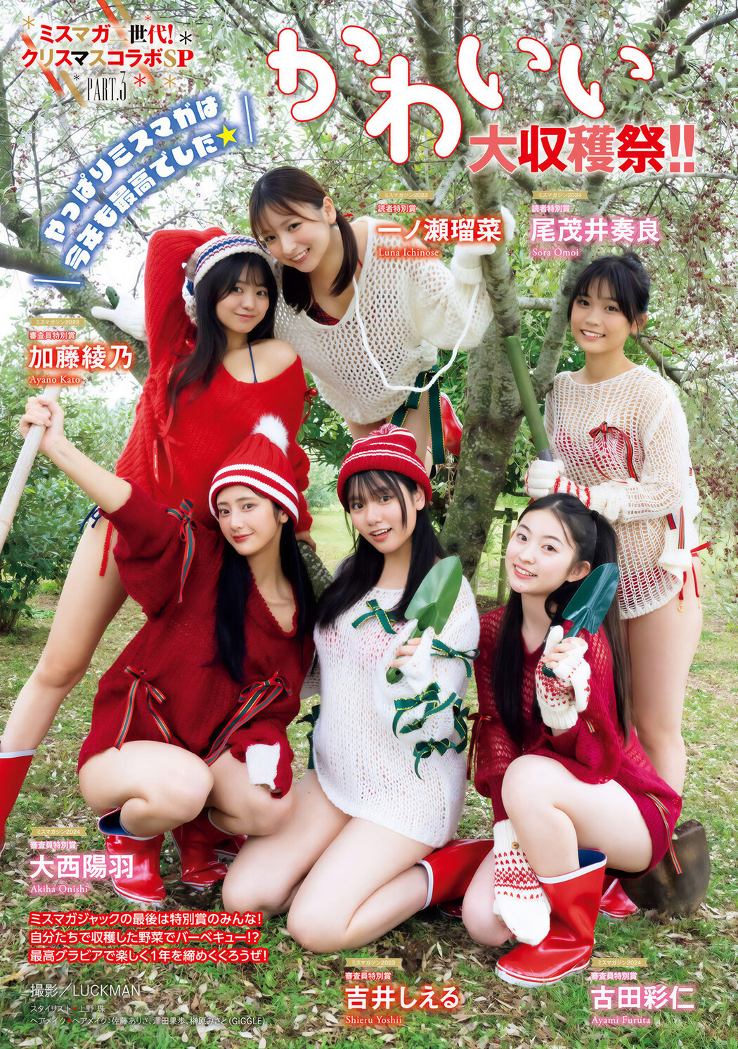 一ノ瀬瑠菜 加藤綾乃 吉井しえる 尾茂井奏良 大西陽羽 古田彩仁, Young Magazine 2025 No.02-03 (ヤングマガジン 2025年2・3号) Cover Photo