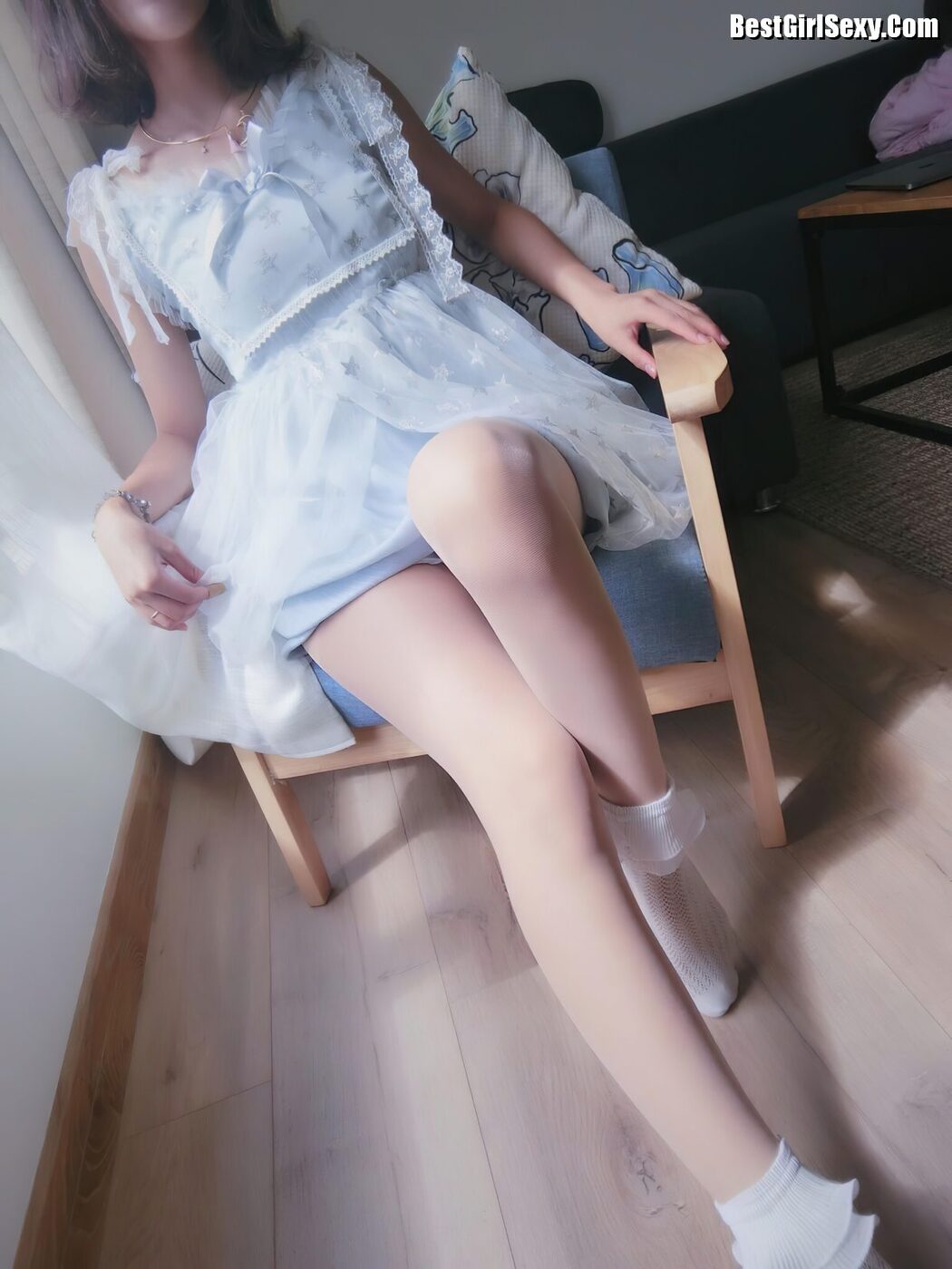 Coser@布丁大法 Pudding Dafa – 透纱蕾丝白袜