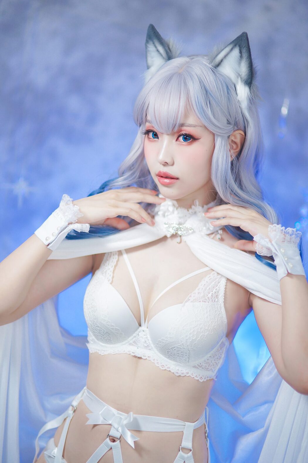 Coser@Ely_eeeElyEE子 – 猫耳白丝带