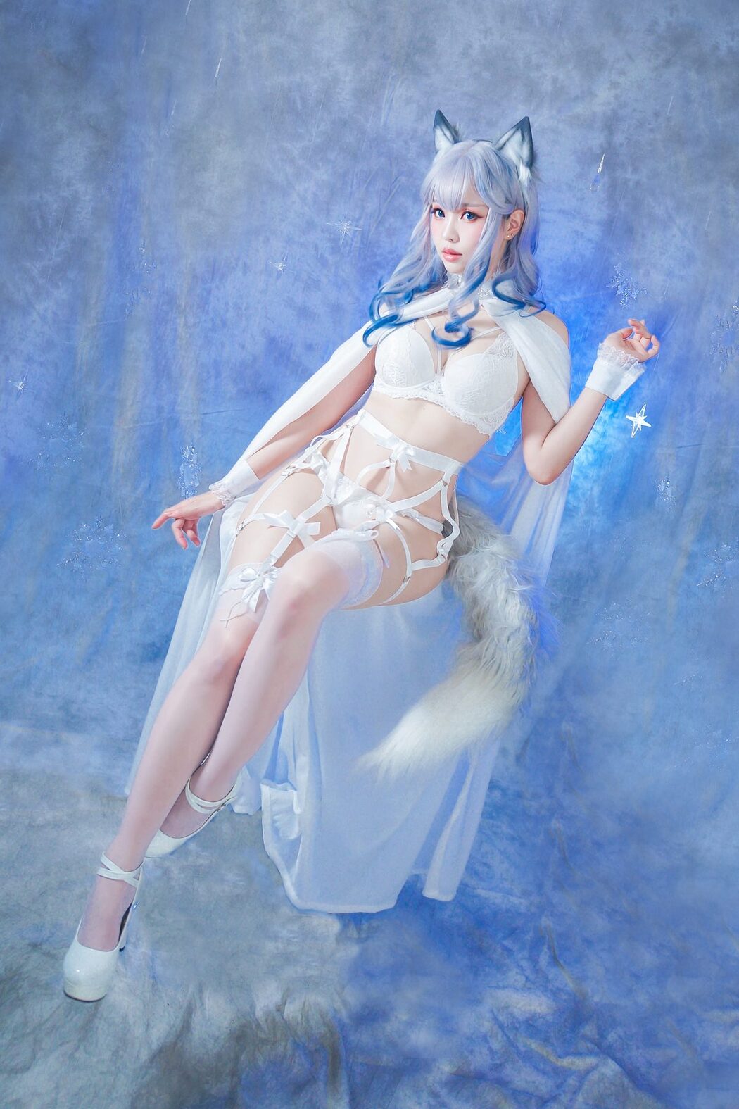 Coser@Ely_eeeElyEE子 – 猫耳白丝带