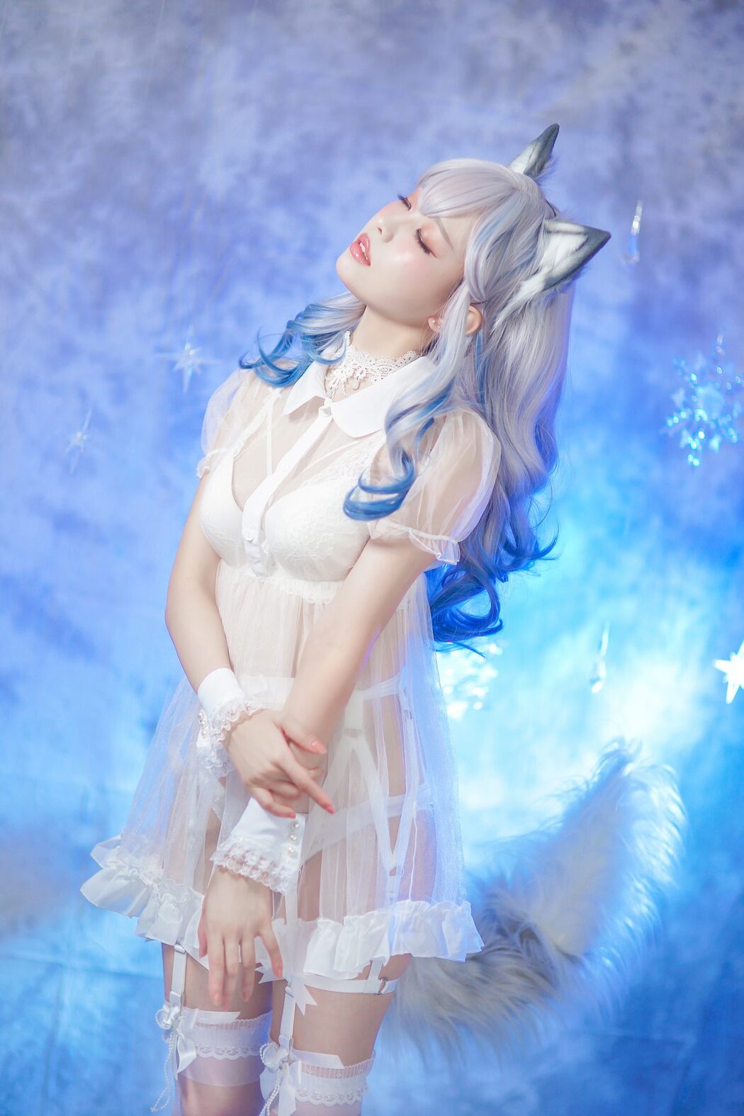 Coser@Ely_eeeElyEE子 – 猫耳白丝带