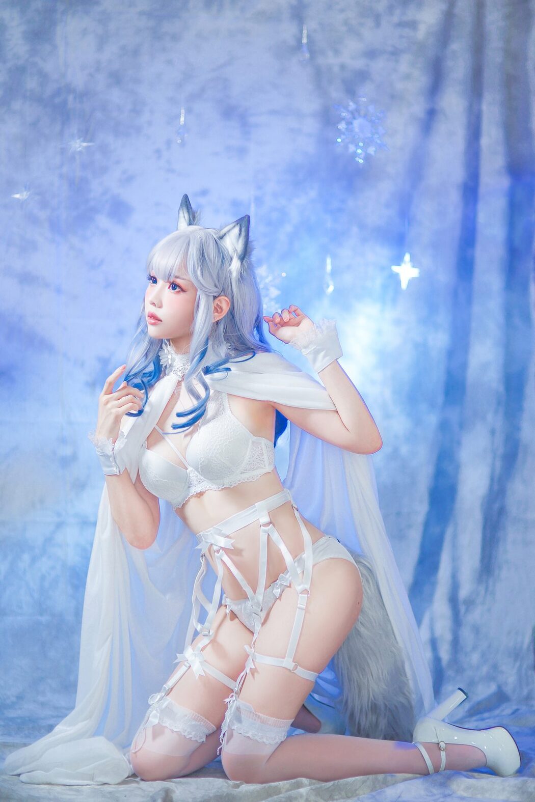 Coser@Ely_eeeElyEE子 – 猫耳白丝带