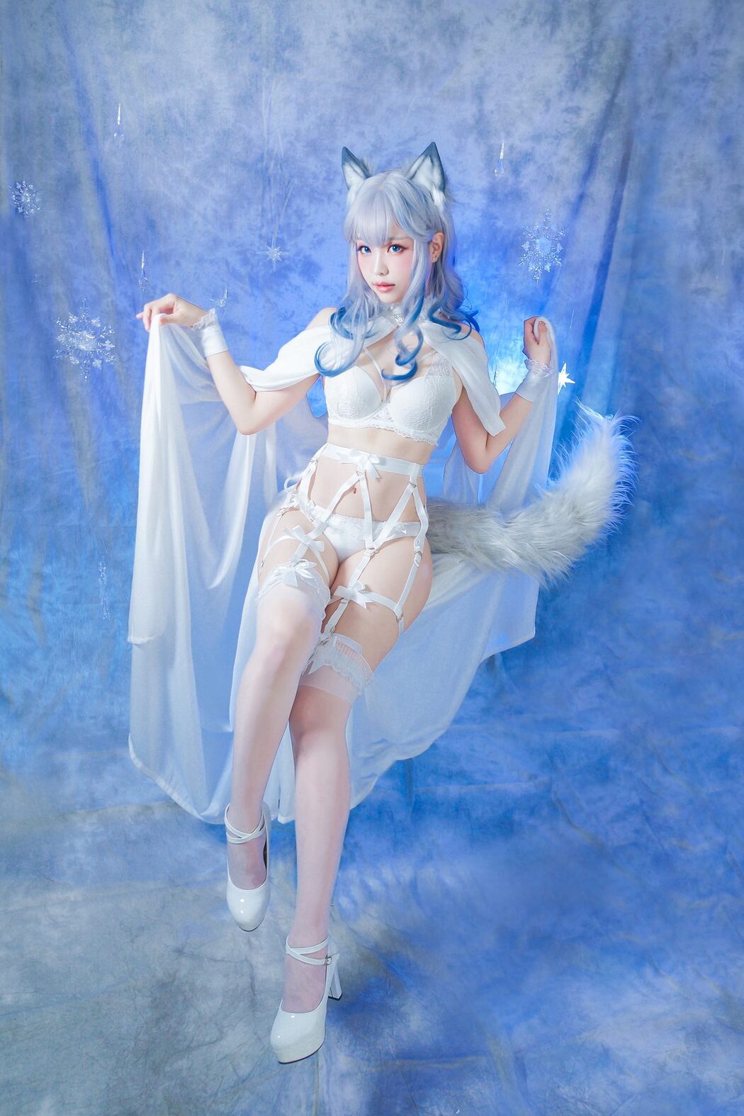 Coser@Ely_eeeElyEE子 – 猫耳白丝带