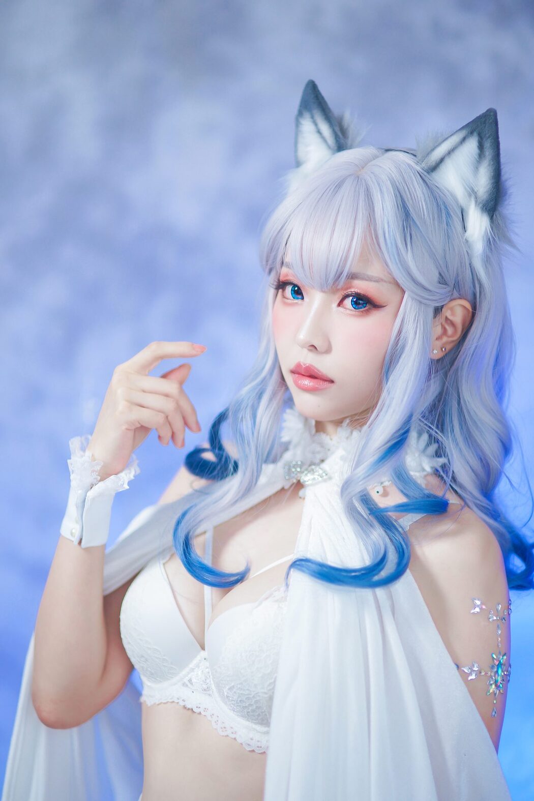 Coser@Ely_eeeElyEE子 – 猫耳白丝带