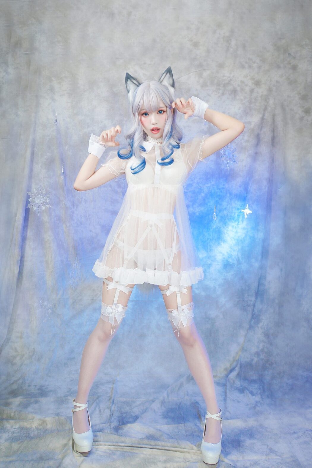 Coser@Ely_eeeElyEE子 – 猫耳白丝带