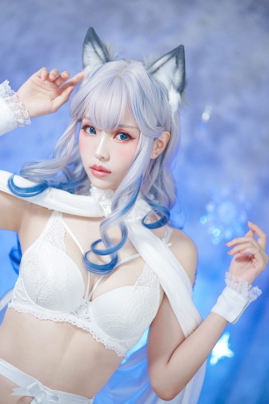 Coser@Ely_eeeElyEE子 – 猫耳白丝带