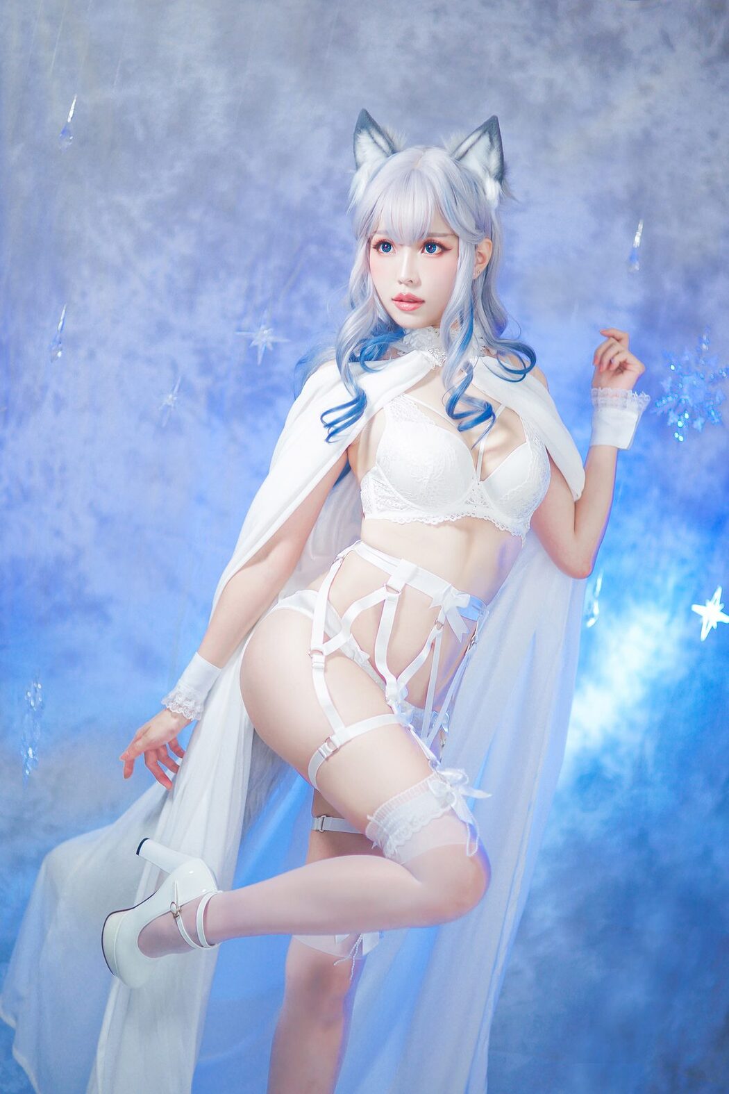 Coser@Ely_eeeElyEE子 – 猫耳白丝带