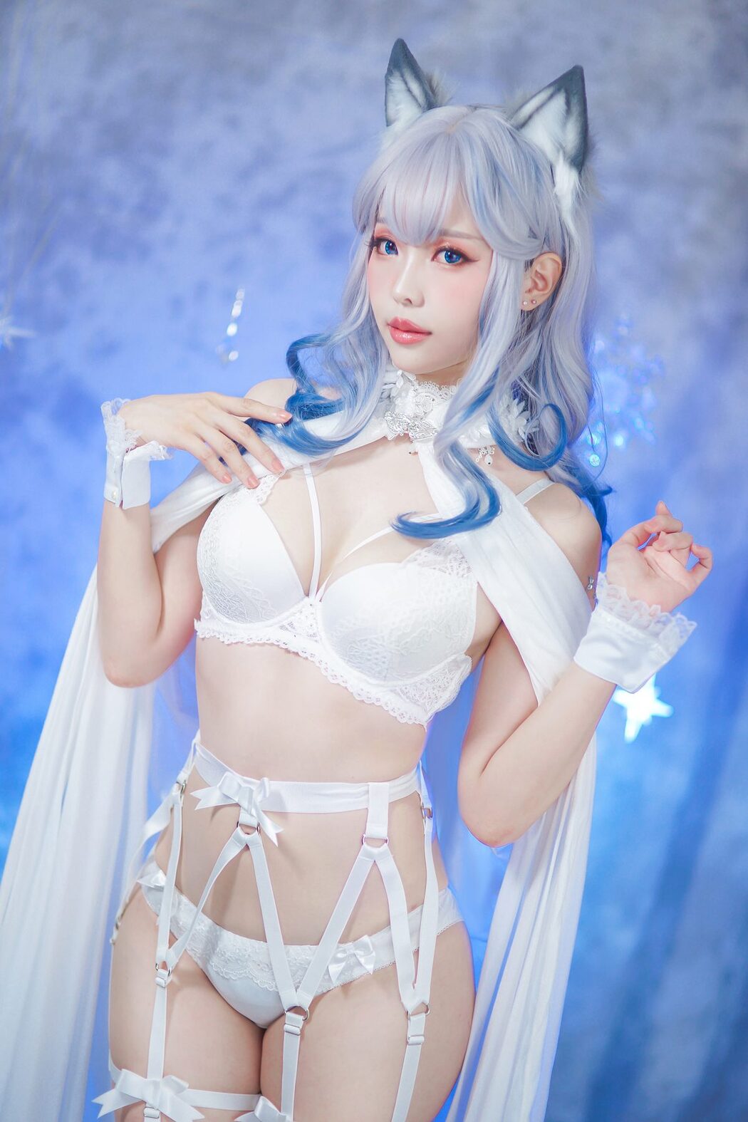 Coser@Ely_eeeElyEE子 – 猫耳白丝带