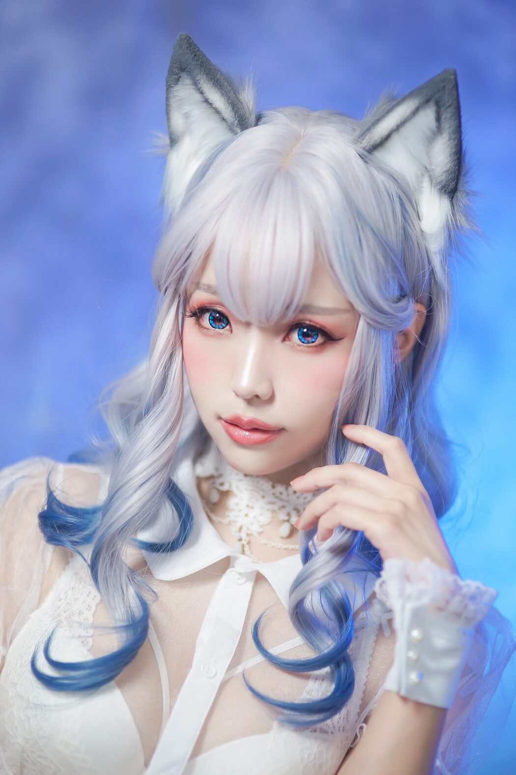 Coser@Ely_eeeElyEE子 – 猫耳白丝带