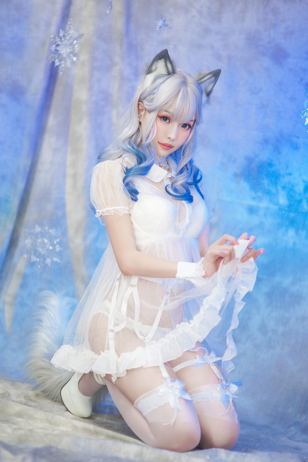 Coser@Ely_eeeElyEE子 – 猫耳白丝带