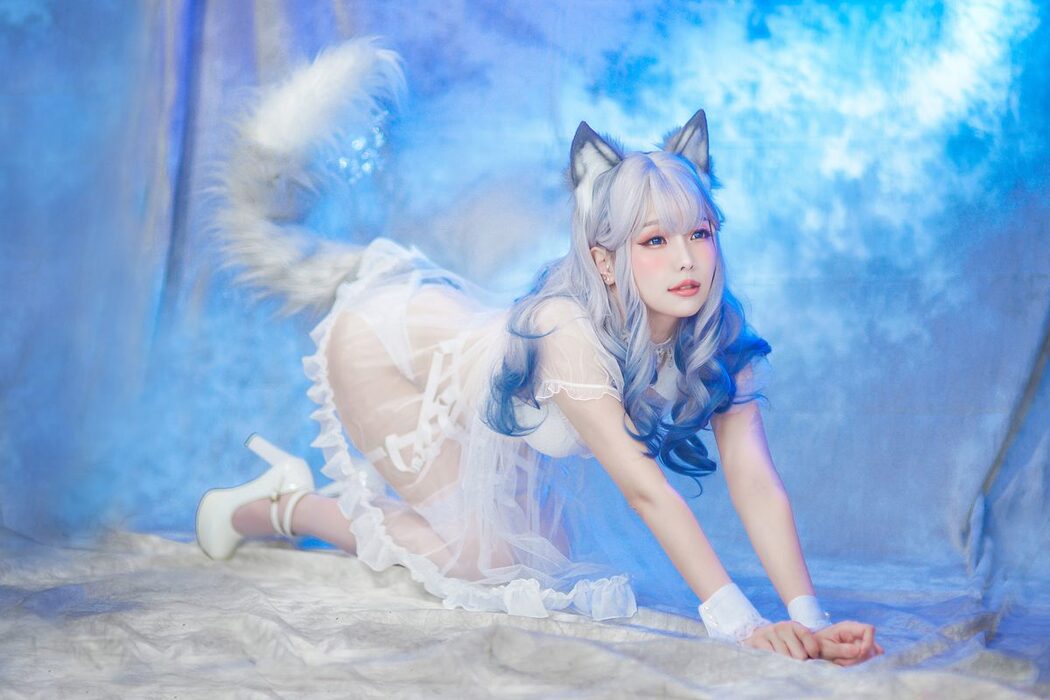 Coser@Ely_eeeElyEE子 – 猫耳白丝带