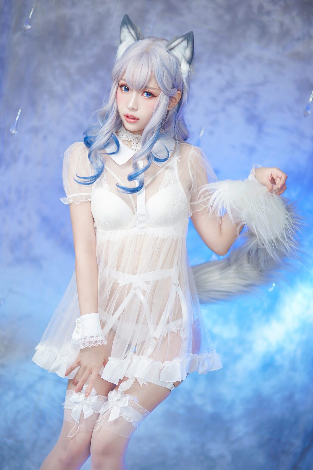 Coser@Ely_eeeElyEE子 – 猫耳白丝带