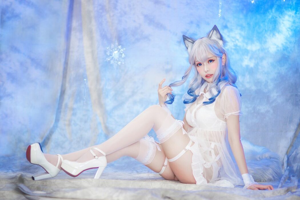 Coser@Ely_eeeElyEE子 – 猫耳白丝带