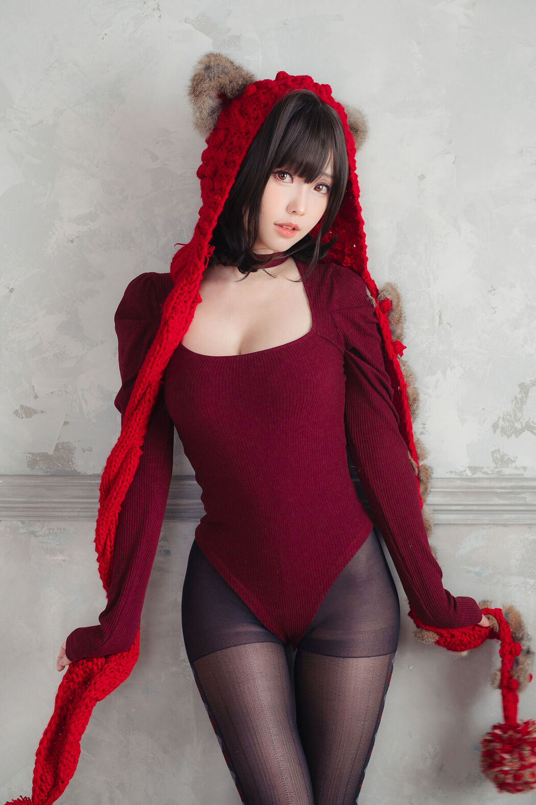 Coser@Ely_eee ElyEE子 – 红色 KNITTING