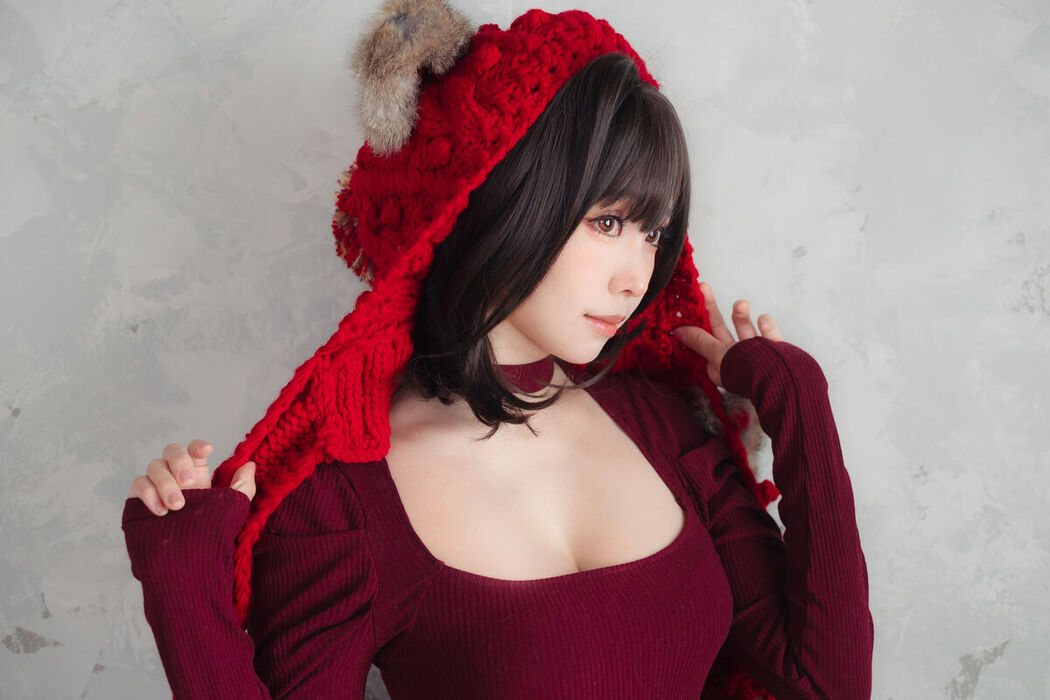 Coser@Ely_eee ElyEE子 – 红色 KNITTING