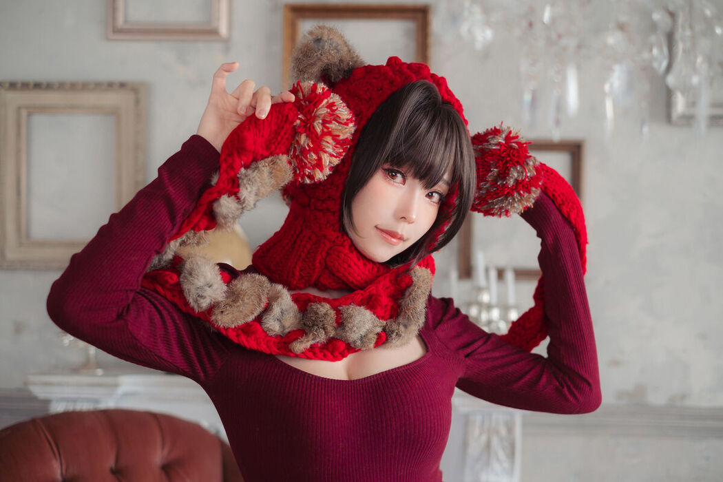 Coser@Ely_eee ElyEE子 – 红色 KNITTING