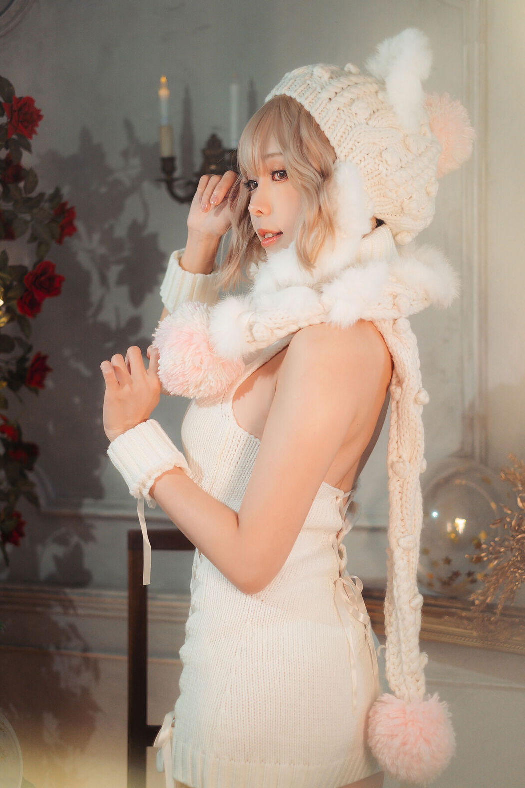 Coser@Ely_eee ElyEE子 – 白色 KNITTING