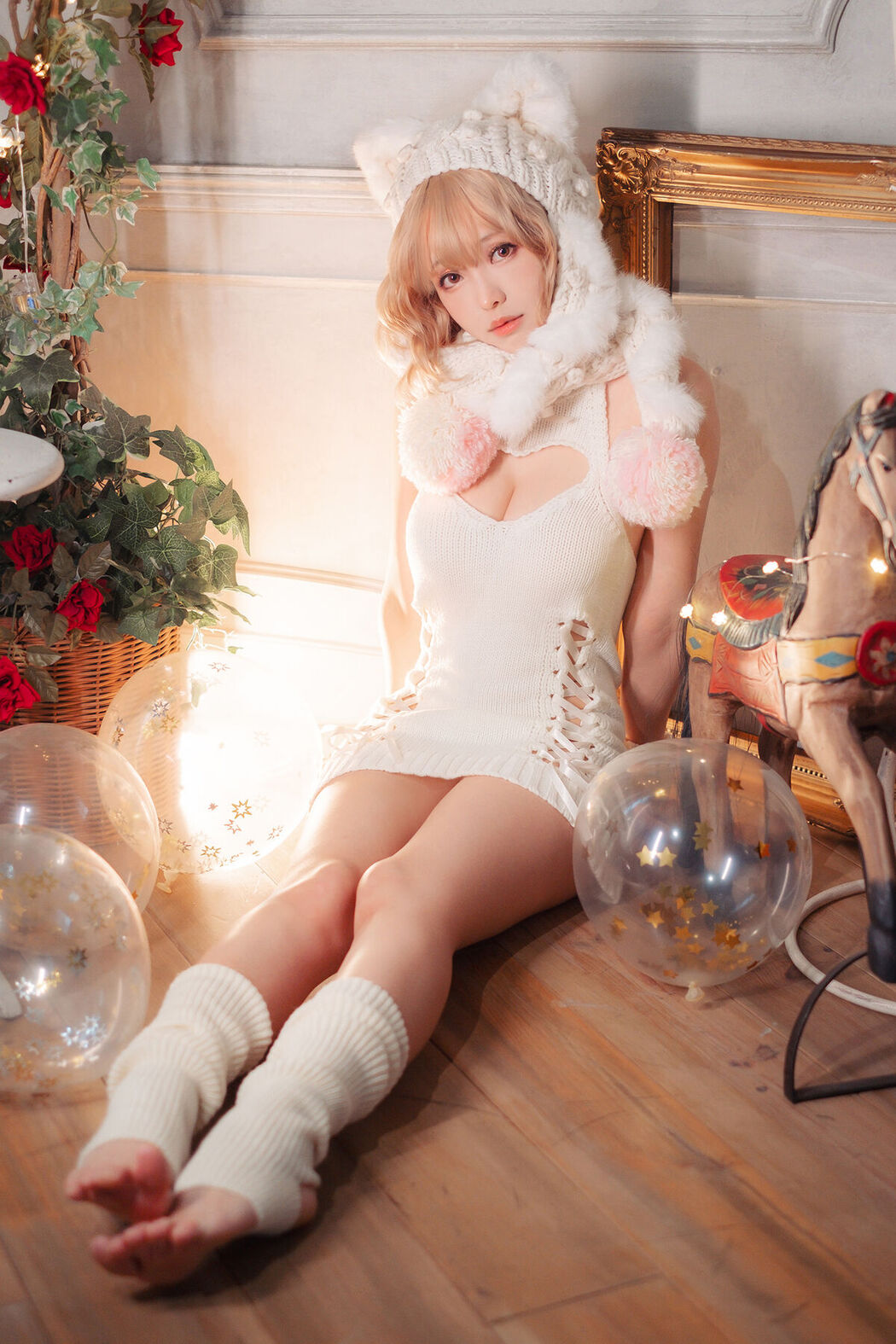 Coser@Ely_eee ElyEE子 – 白色 KNITTING