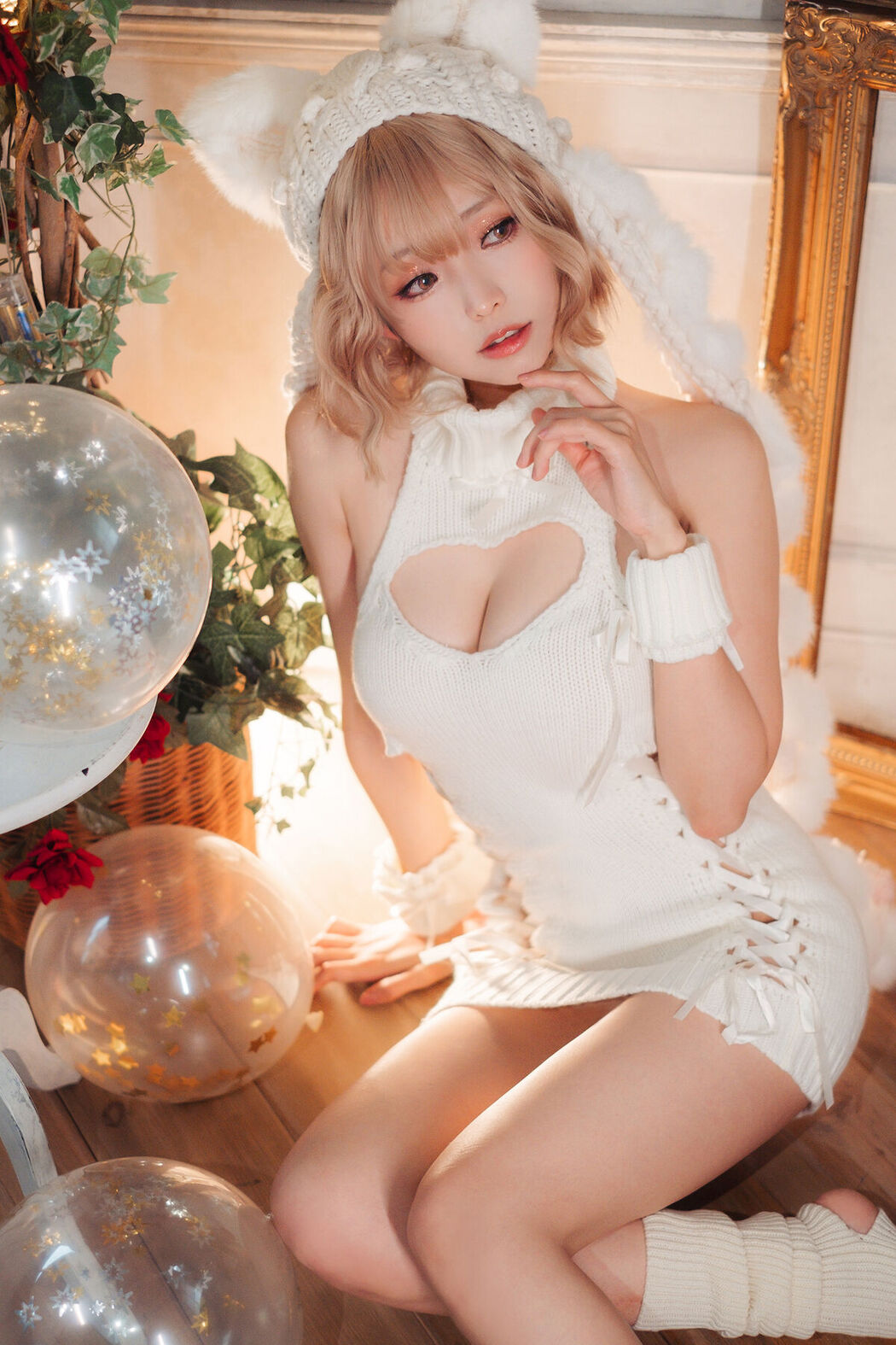 Coser@Ely_eee ElyEE子 – 白色 KNITTING