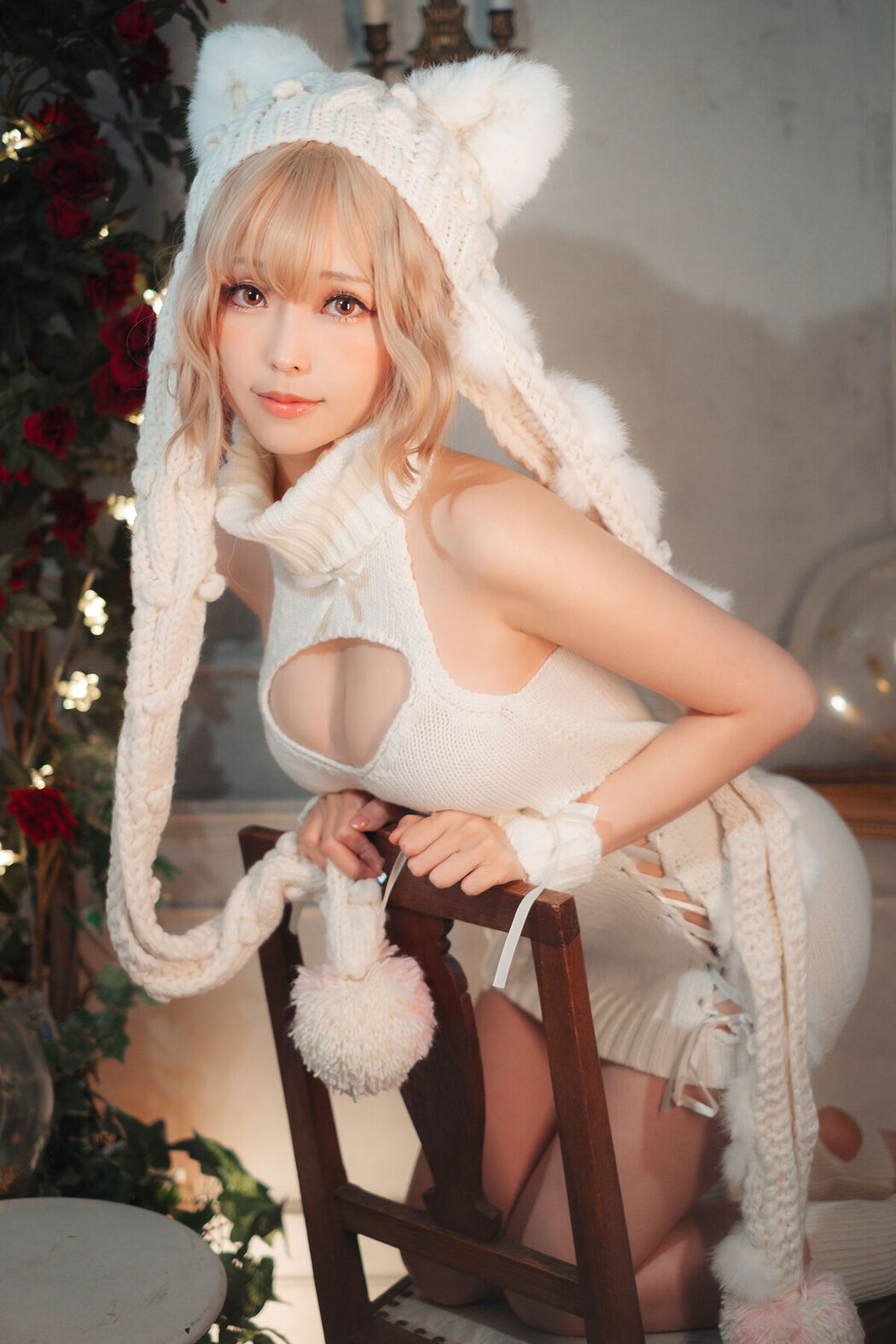 Coser@Ely_eee ElyEE子 – 白色 KNITTING