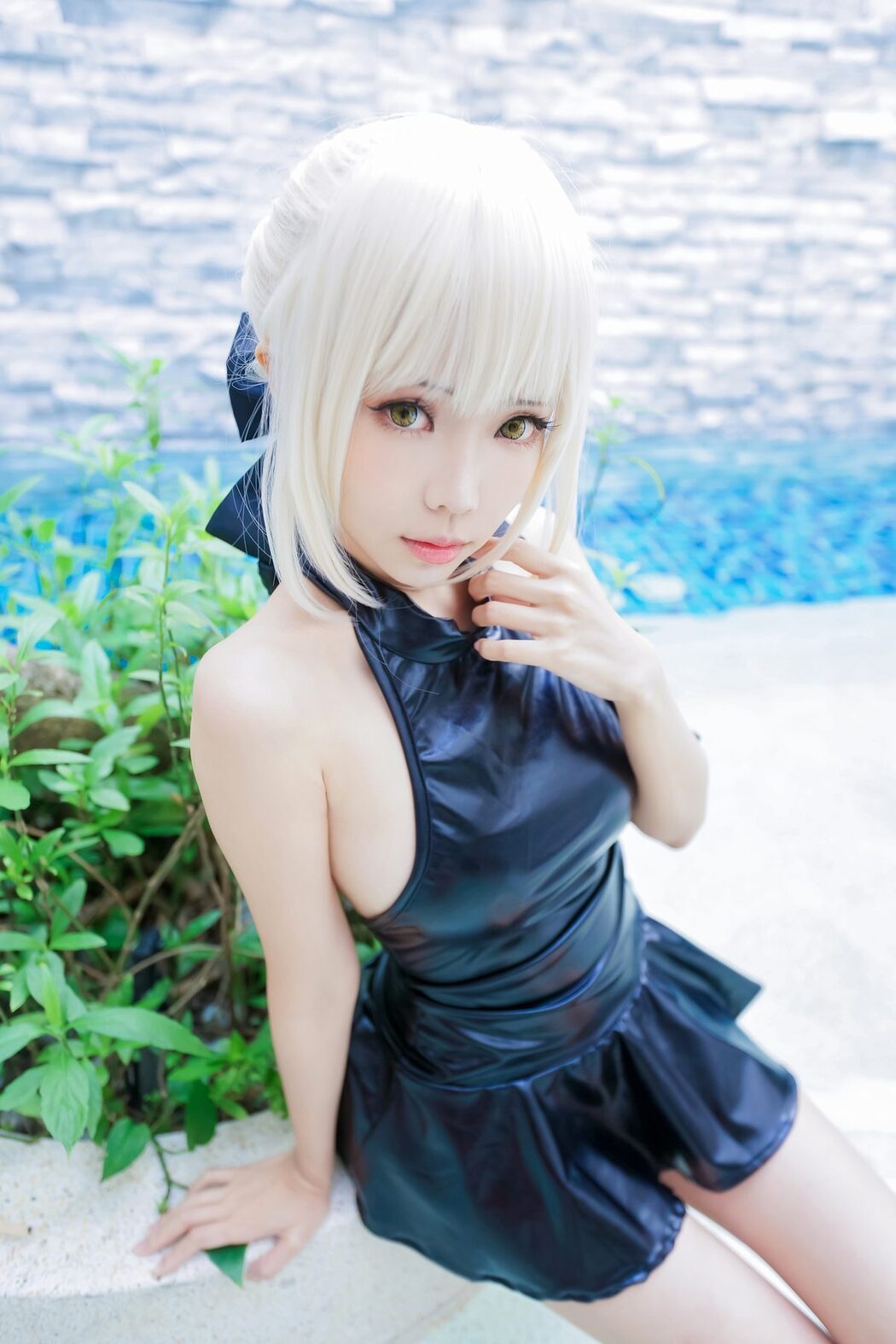 Coser@Ely_eee ElyEE子 – 黑皮泳裙