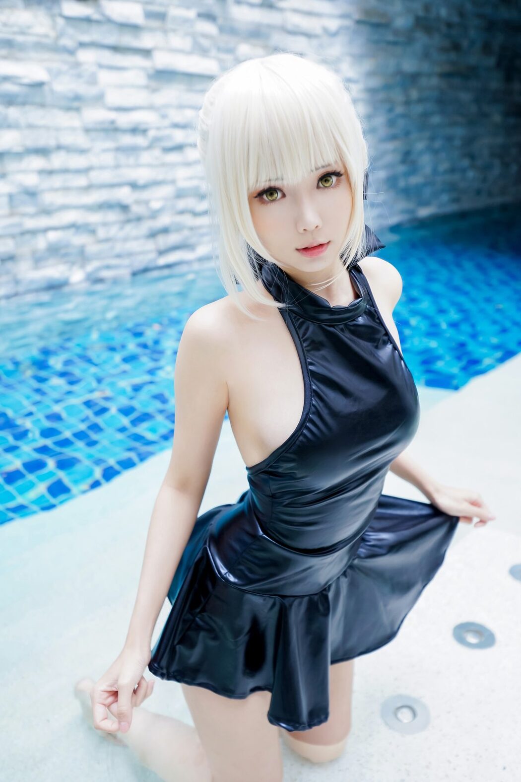 Coser@Ely_eee ElyEE子 – 黑皮泳裙