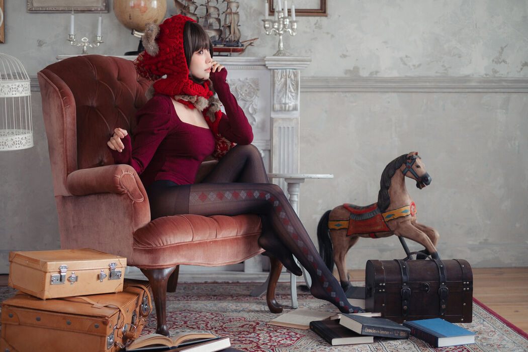 Coser@Ely_eee ElyEE子 – 红色 KNITTING