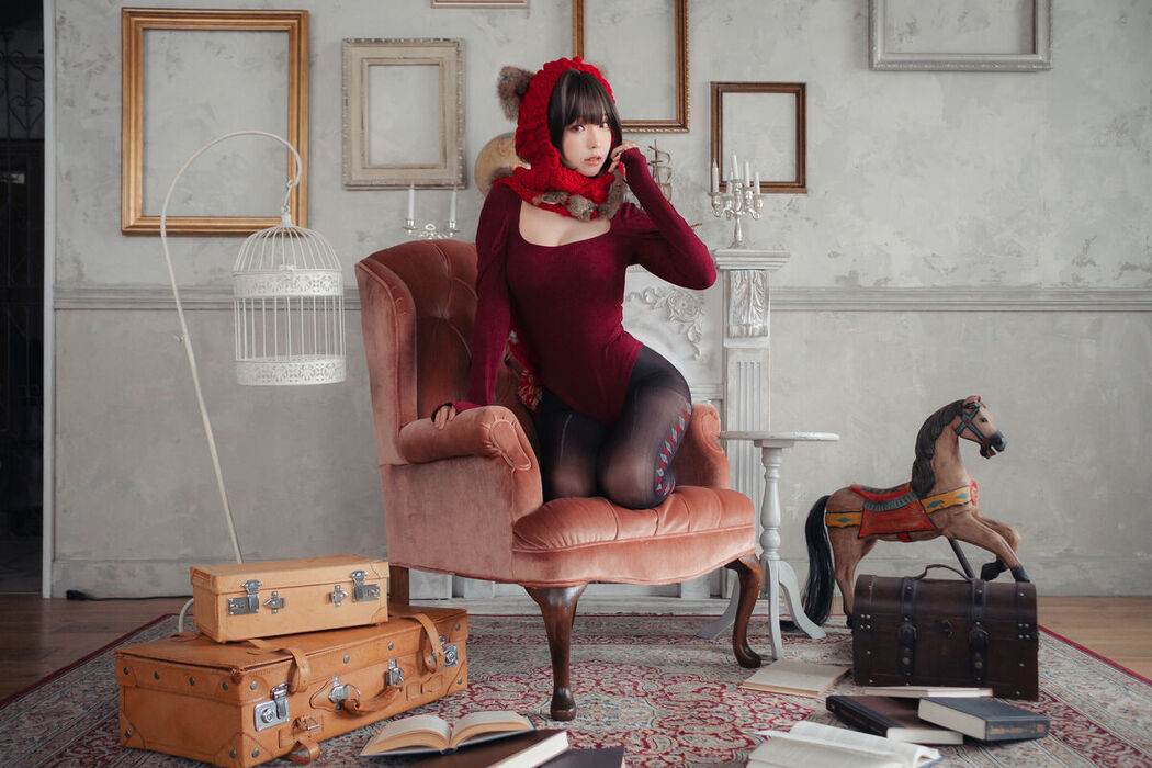 Coser@Ely_eee ElyEE子 – 红色 KNITTING