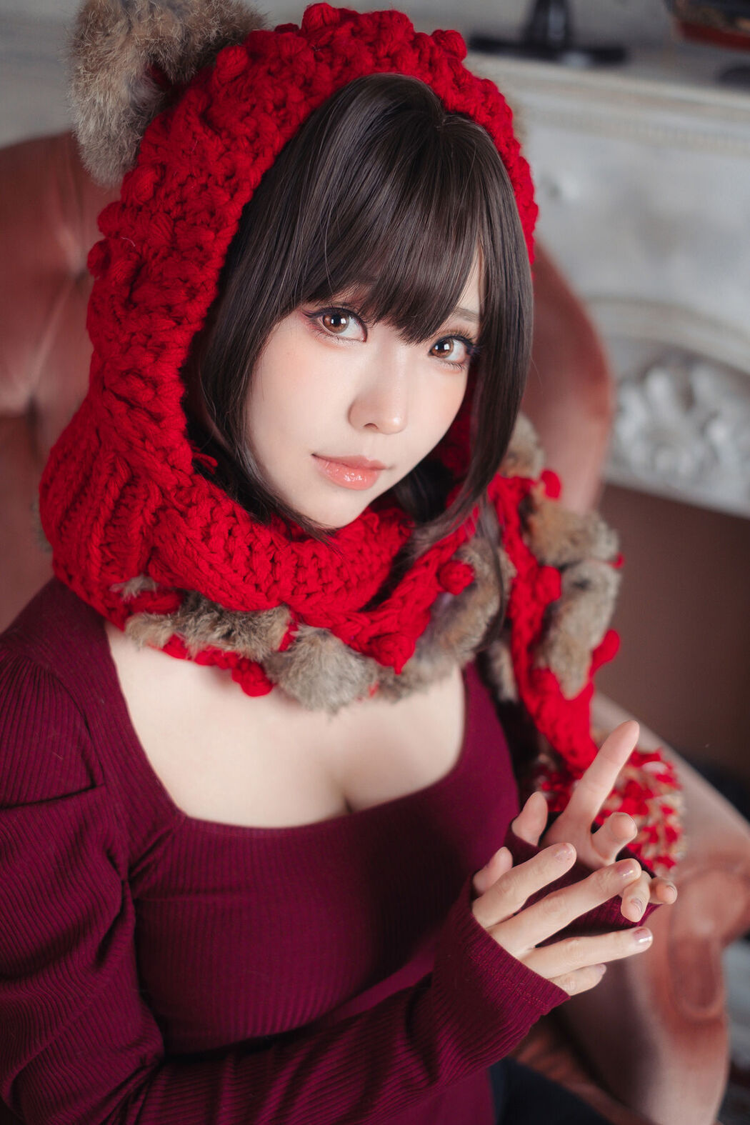 Coser@Ely_eee ElyEE子 – 红色 KNITTING