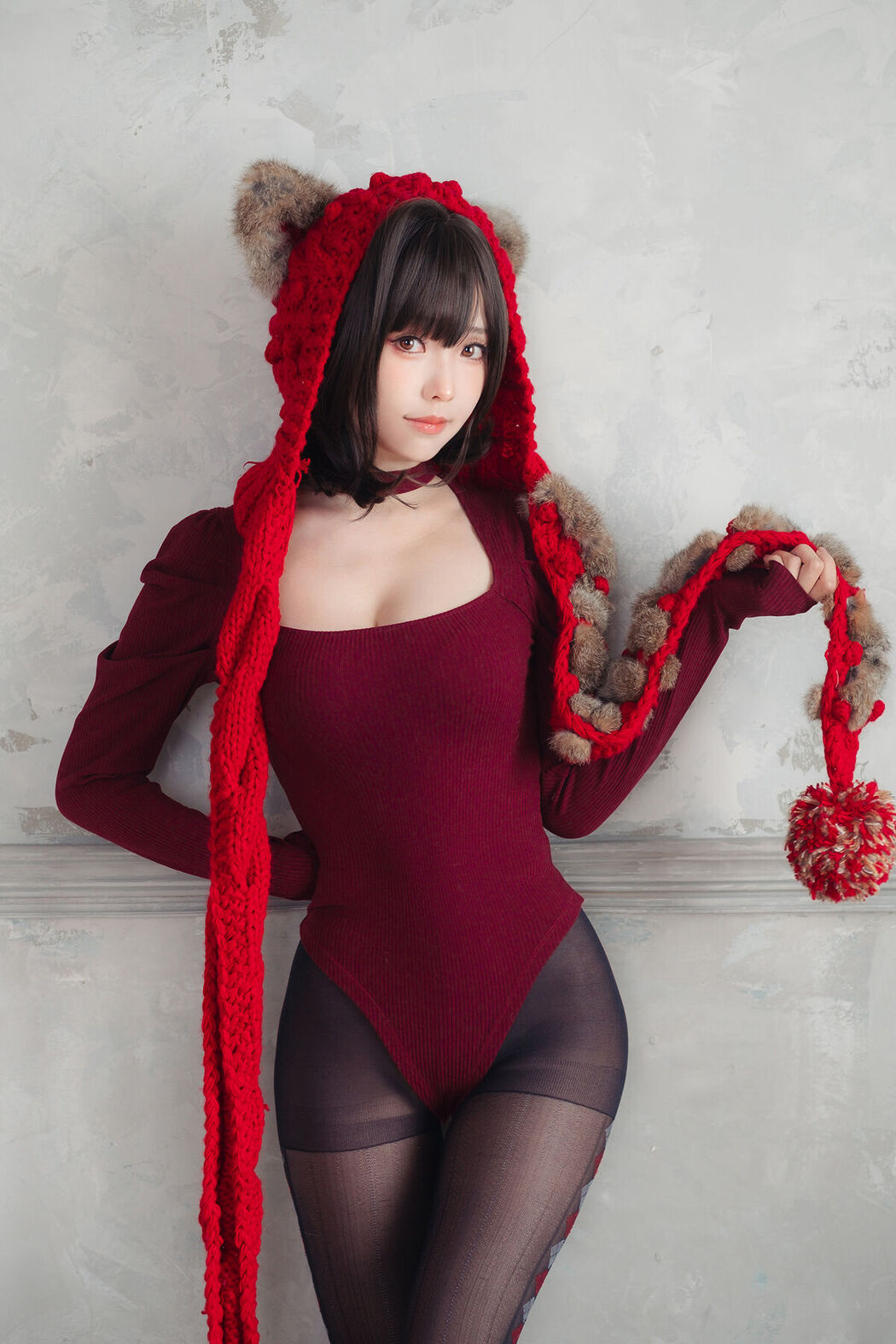 Coser@Ely_eee ElyEE子 – 红色 KNITTING