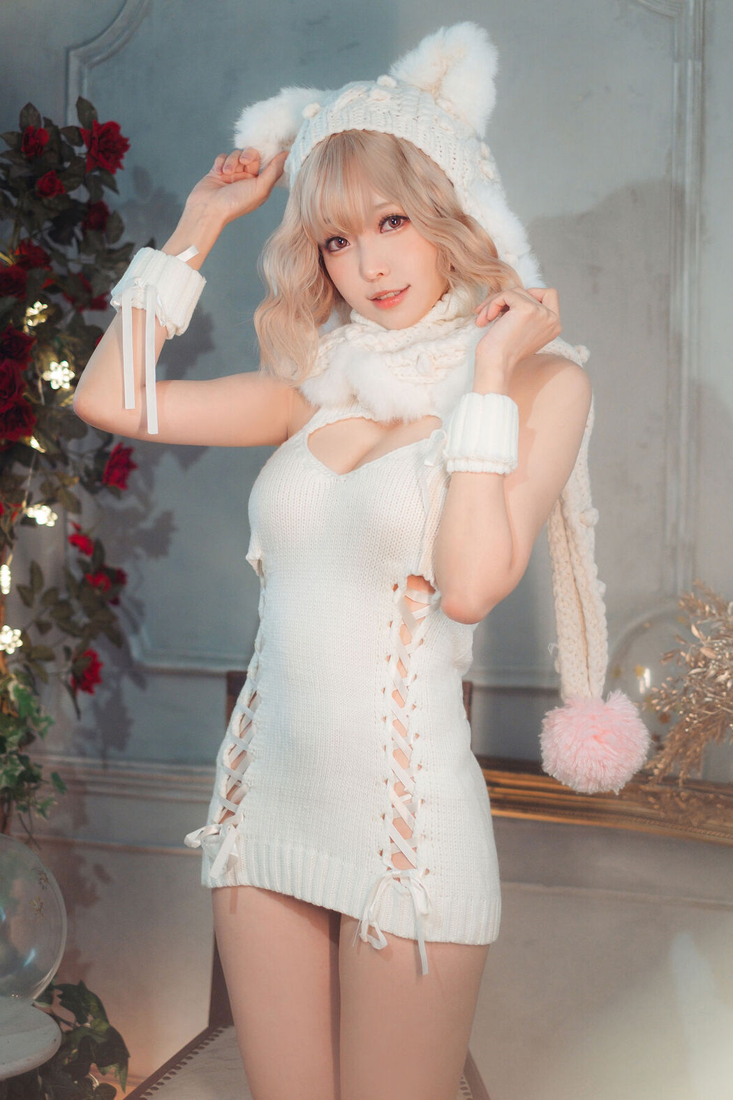 Coser@Ely_eee ElyEE子 – 白色 KNITTING