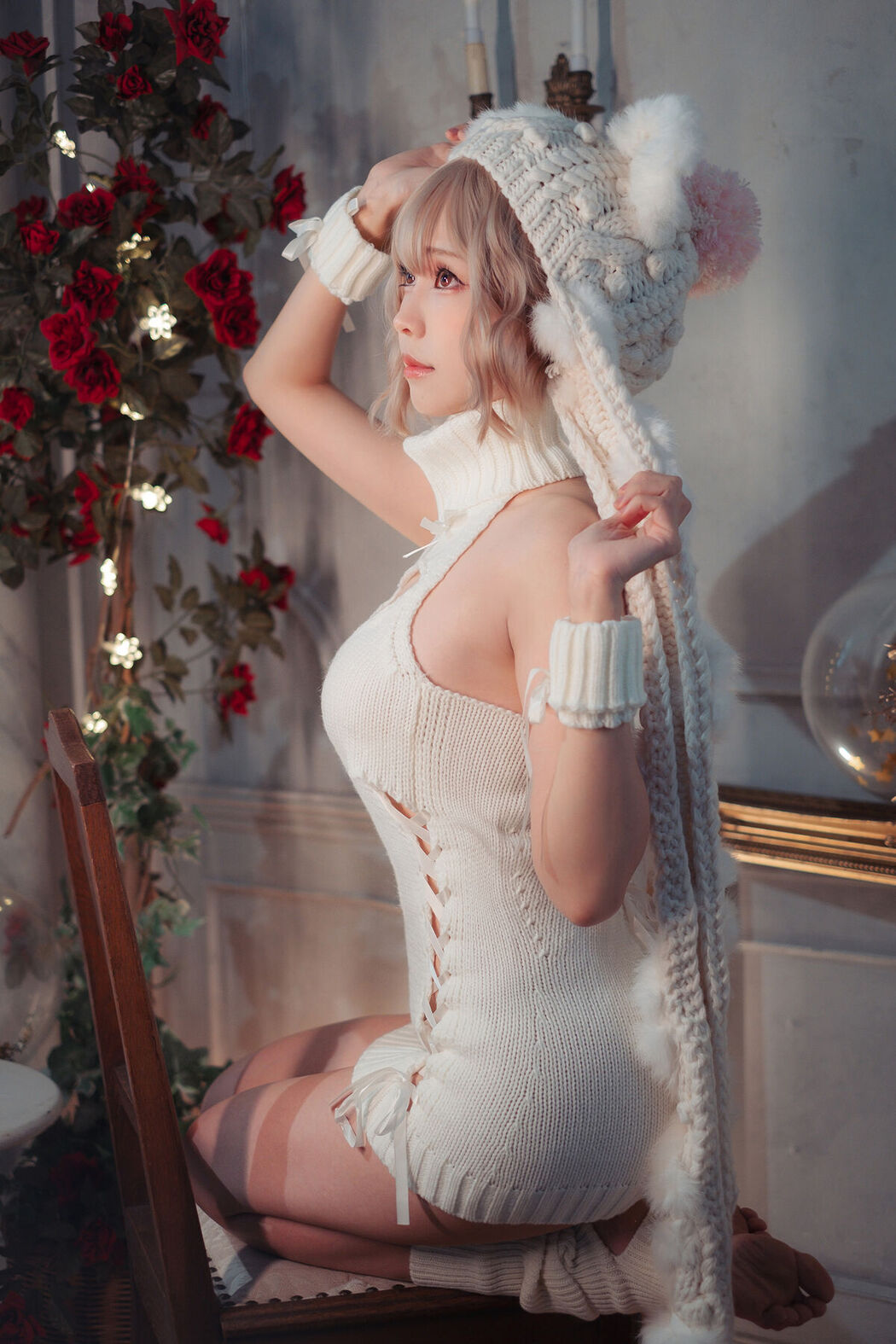 Coser@Ely_eee ElyEE子 – 白色 KNITTING