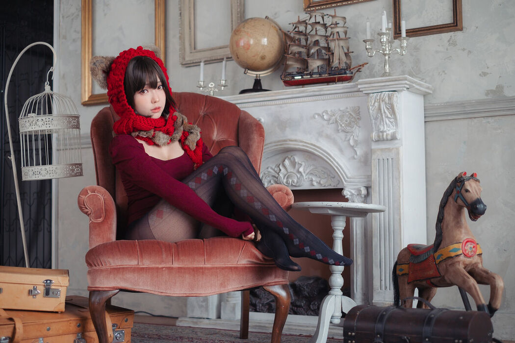 Coser@Ely_eee ElyEE子 – 红色 KNITTING