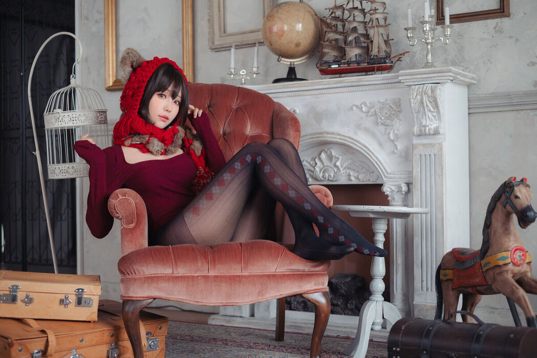 Coser@Ely_eee ElyEE子 – 红色 KNITTING