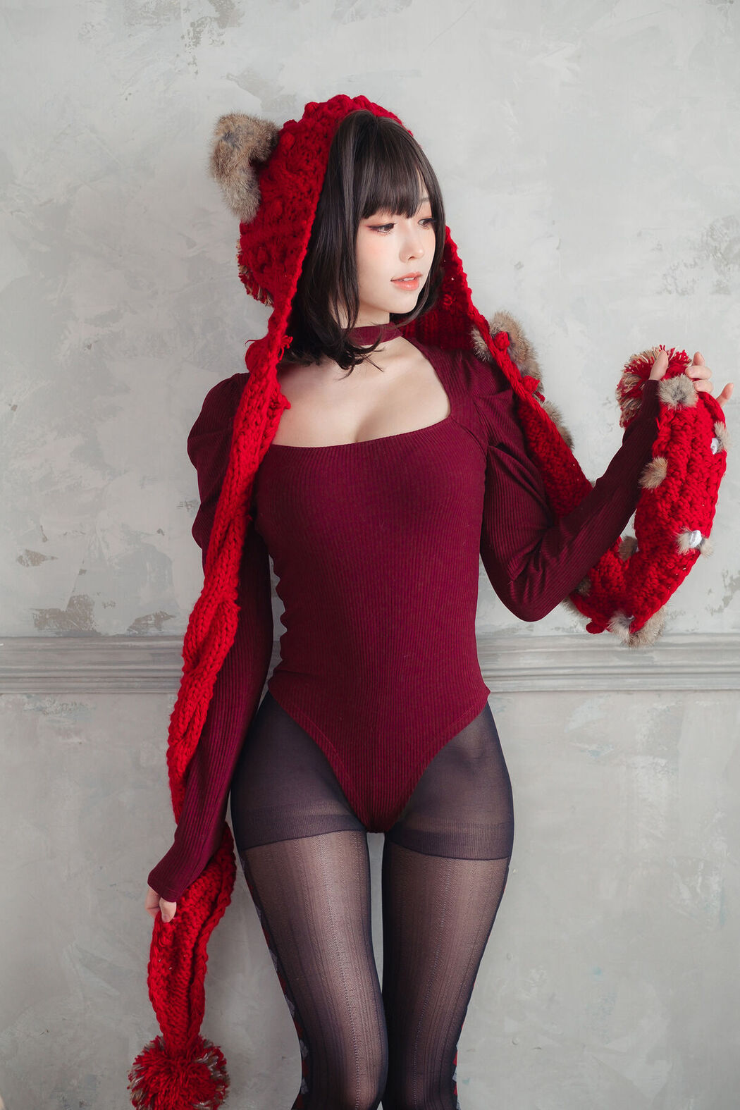 Coser@Ely_eee ElyEE子 – 红色 KNITTING